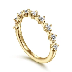 Best Gabriel & Co. Nice - 14K Yellow Gold Single Prong Diamond Anniversary Band - 0.4 ct