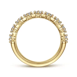 Best Gabriel & Co. Nice - 14K Yellow Gold Single Prong Diamond Anniversary Band - 0.4 ct