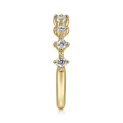 Best Gabriel & Co. Nice - 14K Yellow Gold Single Prong Diamond Anniversary Band - 0.4 ct