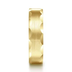 Online Gabriel & Co. Nicholas - 14K Yellow Gold 6mm - Satin Grooved Edge Men's Wedding Band