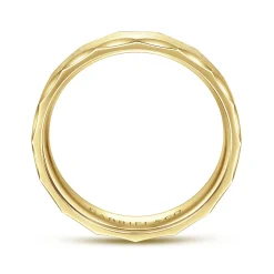 Online Gabriel & Co. Nicholas - 14K Yellow Gold 6mm - Satin Grooved Edge Men's Wedding Band