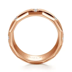 Online Gabriel & Co. Nico - 14K Rose Gold Diamond Men's Wedding Ring in Satin Finish