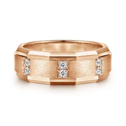 Online Gabriel & Co. Nico - 14K Rose Gold Diamond Men's Wedding Ring in Satin Finish