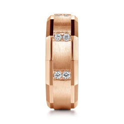 Online Gabriel & Co. Nico - 14K Rose Gold Diamond Men's Wedding Ring in Satin Finish