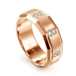 Online Gabriel & Co. Nico - 14K Rose Gold Diamond Men's Wedding Ring in Satin Finish