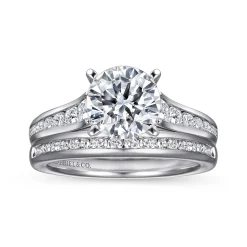 Hot Gabriel & Co. Nicola - 14K White Gold Round Diamond Channel Set Engagement Ring