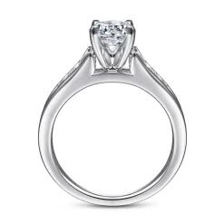 Clearance Gabriel & Co. Nicola - 14K White Gold Round Diamond Channel Set Engagement Ring