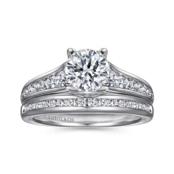 Clearance Gabriel & Co. Nicola - 14K White Gold Round Diamond Channel Set Engagement Ring