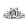 Hot Gabriel & Co. Nigela - 14K White Gold Emerald Cut Three Stone Lotus Diamond Engagement Ring