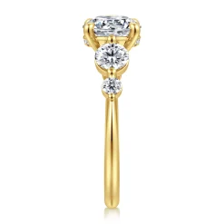 Discount Gabriel & Co. Nilla - 14K Yellow Gold Round Three Stone Diamond Engagement Ring
