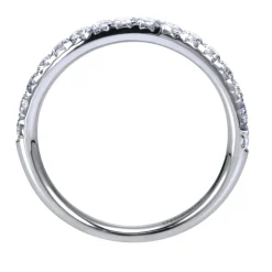 Hot Gabriel & Co. Nimes - Platinum Fishtail Pave Diamond Wedding Band - 0.45 ct