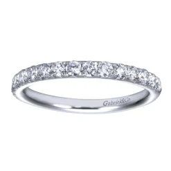 Hot Gabriel & Co. Nimes - Platinum Fishtail Pave Diamond Wedding Band - 0.45 ct