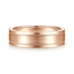Gabriel & Co. Noah - 14K Rose Gold 6mm - Men's Wedding Band in Satin Finish