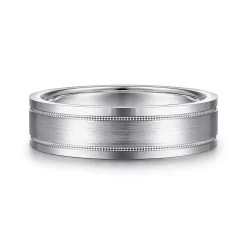 Best Gabriel & Co. Noah - 14K White Gold 6mm - Men's Wedding Band in Satin Finish