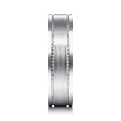 Best Gabriel & Co. Noah - 14K White Gold 6mm - Men's Wedding Band in Satin Finish