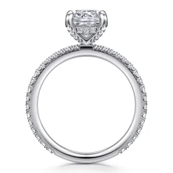 Discount Gabriel & Co. Noa - 14K White Gold Cushion Cut Diamond Engagement Ring