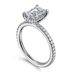 Sale Gabriel & Co. Noa - 14K White Gold Emerald Cut Diamond Engagement Ring