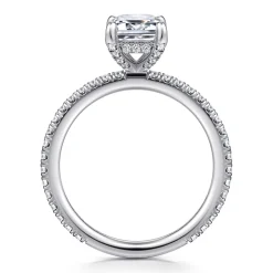 Sale Gabriel & Co. Noa - 14K White Gold Emerald Cut Diamond Engagement Ring