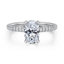 Discount Gabriel & Co. Noa - 14K White Gold Oval Diamond Engagement Ring