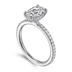 Discount Gabriel & Co. Noa - 14K White Gold Oval Diamond Engagement Ring