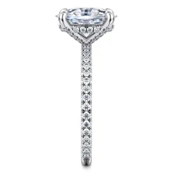 Discount Gabriel & Co. Noa - 14K White Gold Oval Diamond Engagement Ring