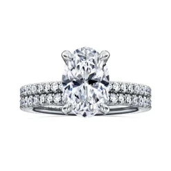 Discount Gabriel & Co. Noa - 14K White Gold Oval Diamond Engagement Ring