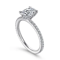 Discount Gabriel & Co. Noa - 14K White Gold Oval Diamond Engagement Ring