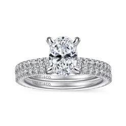 Discount Gabriel & Co. Noa - 14K White Gold Oval Diamond Engagement Ring