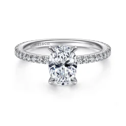Discount Gabriel & Co. Noa - 14K White Gold Oval Diamond Engagement Ring