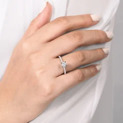 Outlet Gabriel & Co. Noa - 14K White Gold Round Diamond Engagement Ring