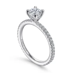 Outlet Gabriel & Co. Noa - 14K White Gold Round Diamond Engagement Ring