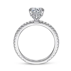 New Gabriel & Co. Noa - 14K White Gold Round Diamond Engagement Ring