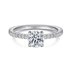 Clearance Gabriel & Co. Noa - 14K White Gold Round Diamond Engagement Ring