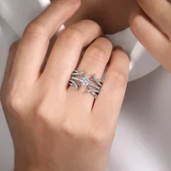 Clearance Gabriel & Co. Noa - 14K White Gold Round Diamond Engagement Ring