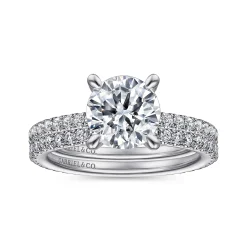 Best Gabriel & Co. Noa - 14K White Gold Round Diamond Engagement Ring