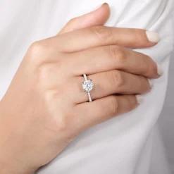 Best Gabriel & Co. Noa - 14K White Gold Round Diamond Engagement Ring