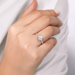 New Gabriel & Co. Noa - 14K White Gold Round Diamond Engagement Ring