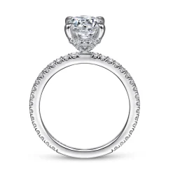 New Gabriel & Co. Noa - 14K White Gold Round Diamond Engagement Ring