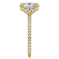 Outlet Gabriel & Co. Noa - 14K Yellow Gold Oval Diamond Engagement Ring