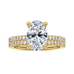 Outlet Gabriel & Co. Noa - 14K Yellow Gold Oval Diamond Engagement Ring