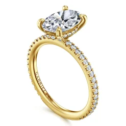 Outlet Gabriel & Co. Noa - 14K Yellow Gold Oval Diamond Engagement Ring