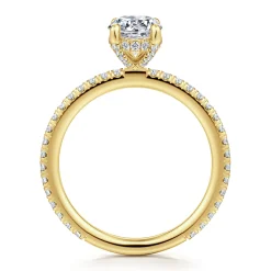 New Gabriel & Co. Noa - 14K Yellow Gold Oval Diamond Engagement Ring
