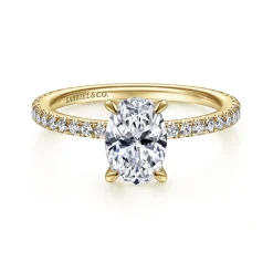 Sale Gabriel & Co. Noa - 14K Yellow Gold Oval Diamond Engagement Ring