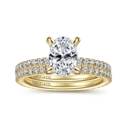 Sale Gabriel & Co. Noa - 14K Yellow Gold Oval Diamond Engagement Ring