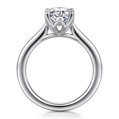 Best Gabriel & Co. Nola - 14K White Gold Gold Oval Lotus Diamond Engagement Ring