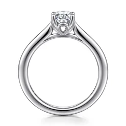 Clearance Gabriel & Co. Nola - 14K White Gold Oval Lotus Diamond Engagement Ring