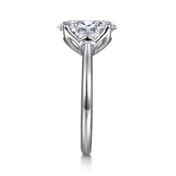 Clearance Gabriel & Co. Nola - 14K White Gold Oval Lotus Diamond Engagement Ring
