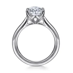 Clearance Gabriel & Co. Nola - 14K White Gold Oval Lotus Diamond Engagement Ring