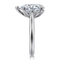 Gabriel & Co. Nola - 14K White Gold Pear Shape Lotus Diamond Engagement Ring