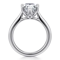 Gabriel & Co. Nola - 14K White Gold Pear Shape Lotus Diamond Engagement Ring